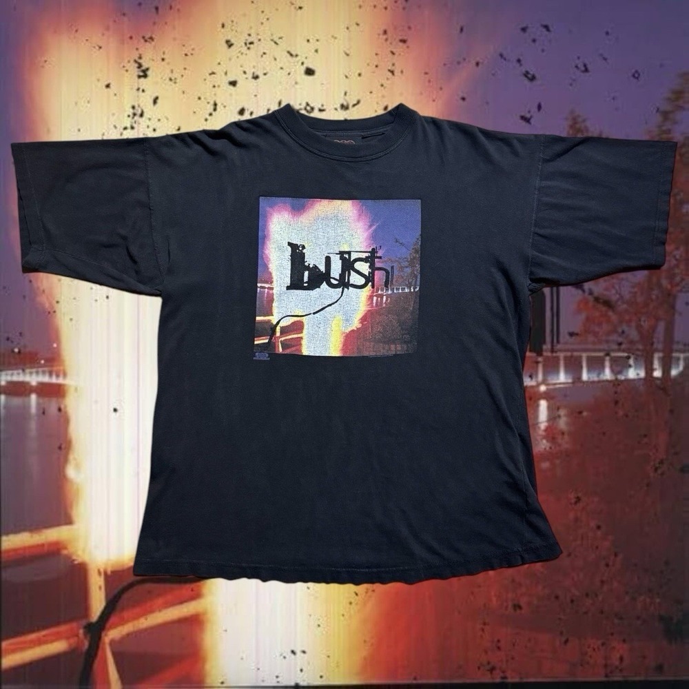 Vintage 1996 Bush Razorblade Suitcase Band Tee Size XL Black Artimonde Tag